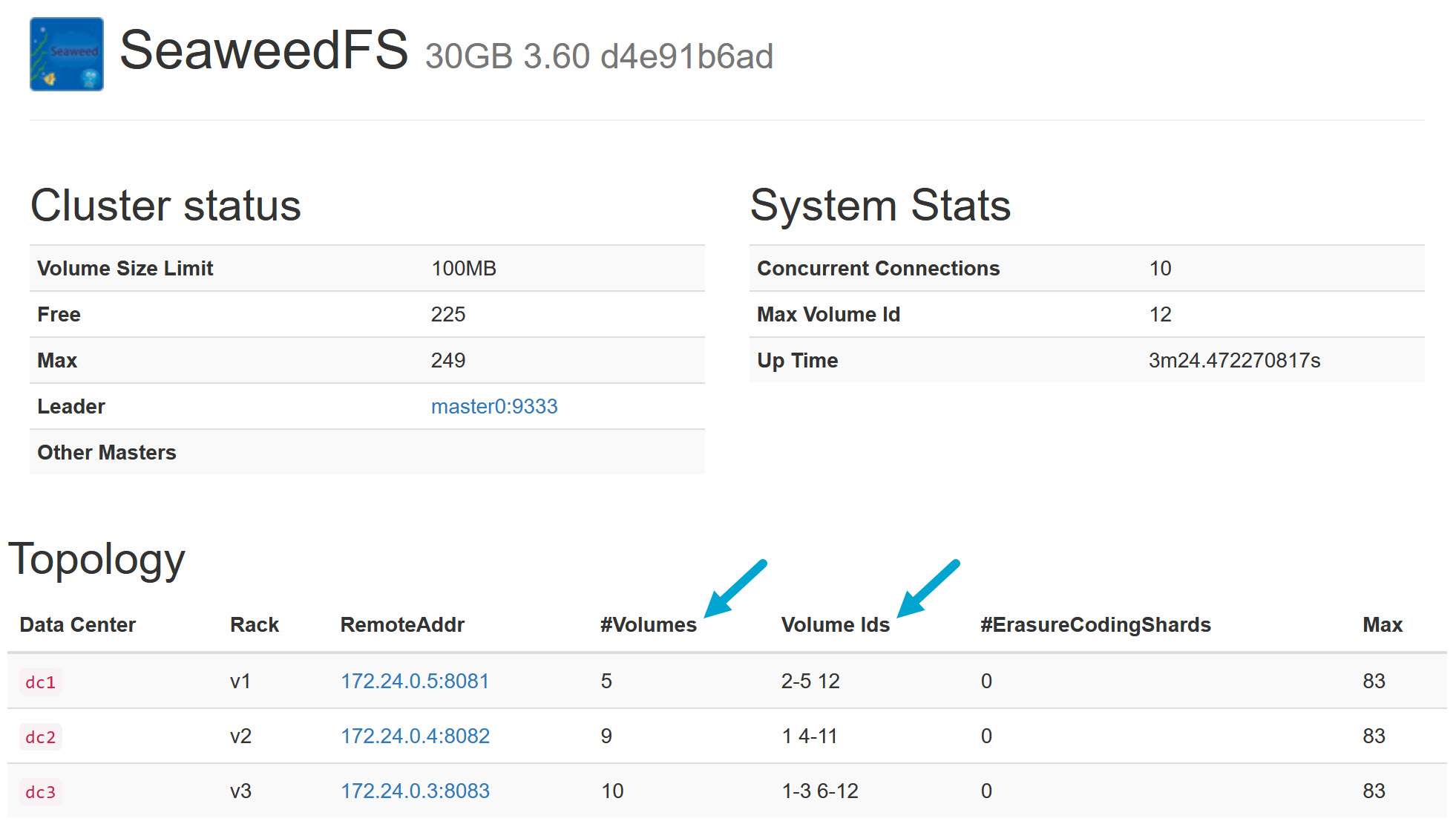 Seaweedfs object storage docker compose stack s3 api commands